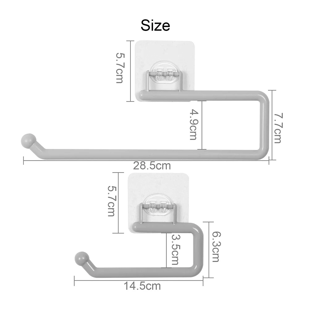 

Paper Roll Towel Holder Plastic Racks Under Drawer Cabinet Door Back Hanging Hook Holder Rack Organizer Kitchen Bathroom Gadget