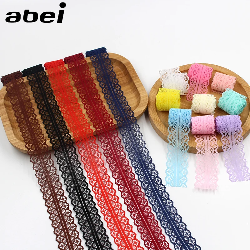 10 ярдов/партия 2 5 см вязаная тесемка шнурка разных цветов неэластичная полиэфира