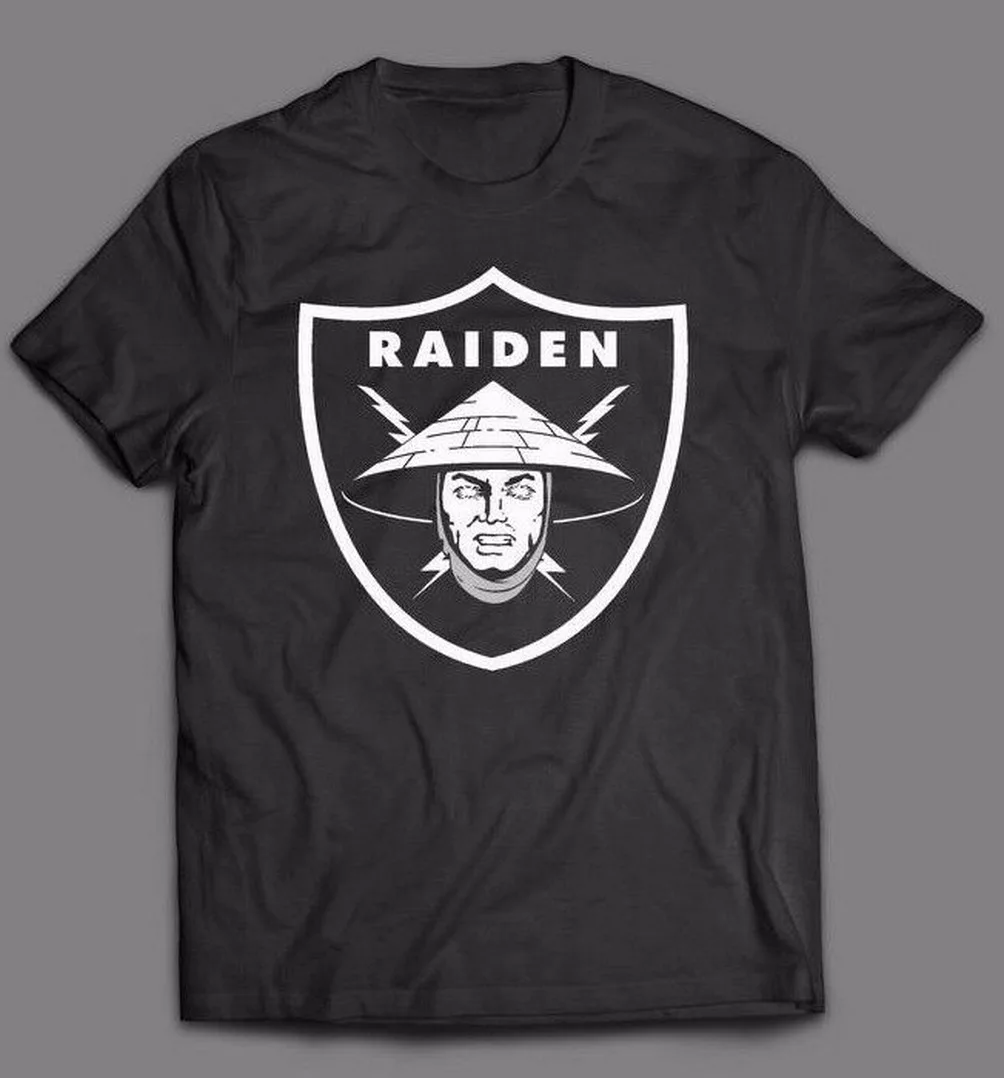 Mmoral Kombat Raiden Окленд машуп Oldskool Art футболка с полной передней частью Подарочная