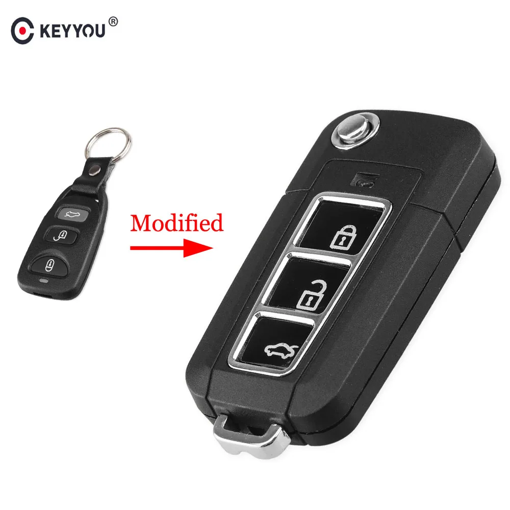 KEYYOU Uncut Blade 3 кнопки откидная оболочка ключа дистанционного управления для Kia Cerato