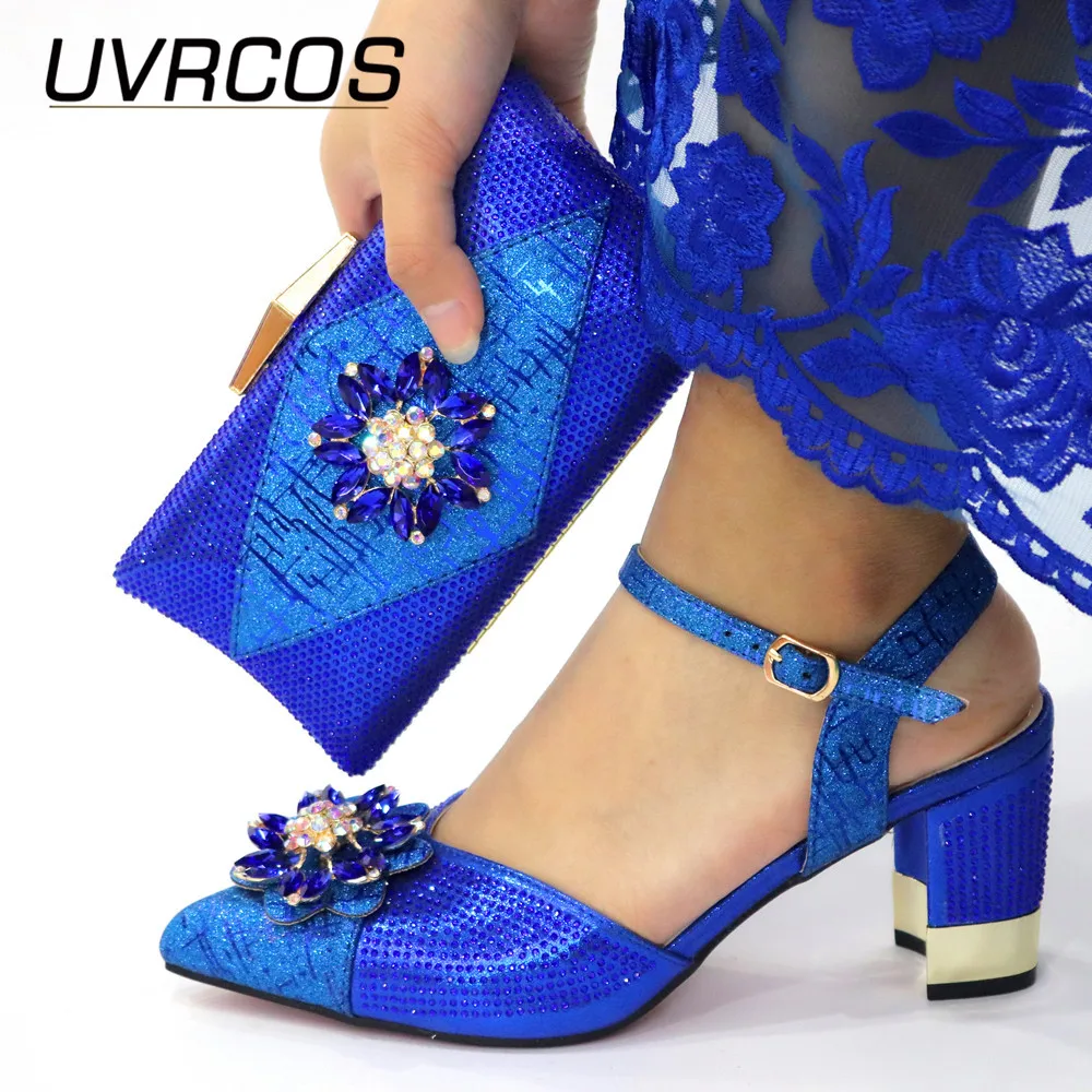 Elegant New Fashion Italian Shoes With Matching Bags African High Heel Women Shoes and Bags Set For Prom Party and wedding