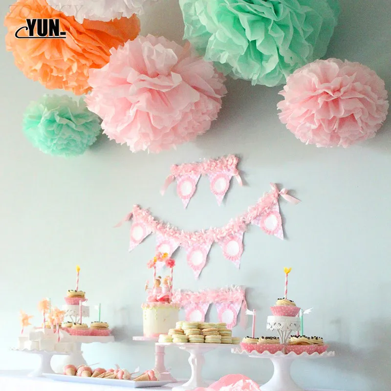 8/10 дюймов помпоны из бумаги салфеток помпон для свадьбы украшения DIY Цветочные