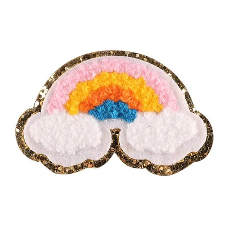 

Rainbow Patch Clothes Stickers Towel Embroidery Sequins Biker Badge Iron On Patches For Clothing Strange Things Christmas