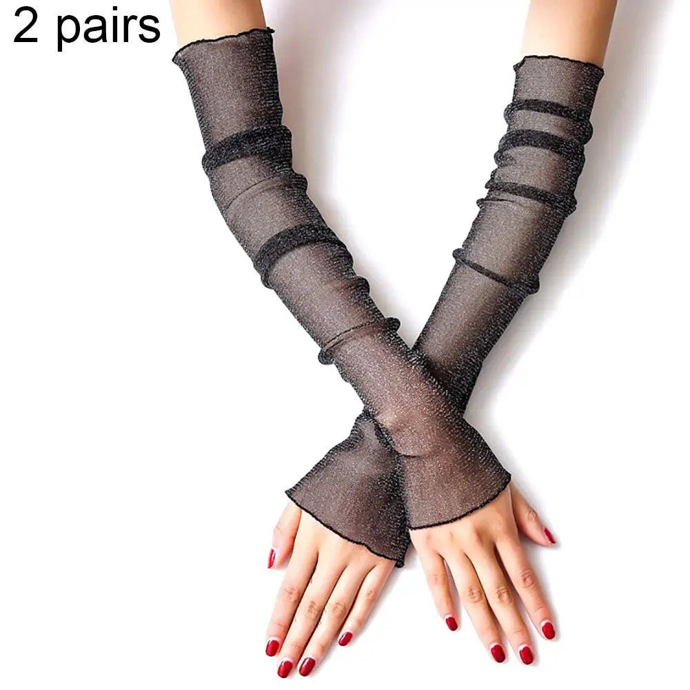 

2 Pairs Women Summer Driving Cycling Elastic Sun UV Protection Arm Leg Sleeves Summer Sun UV Protection Arm Leg SleevesSun UV
