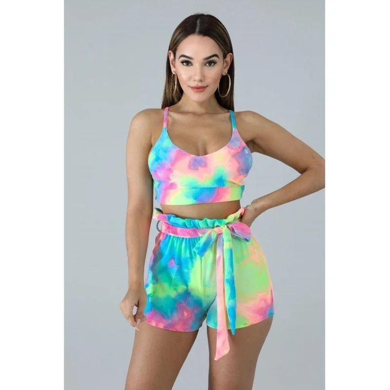 Fuedage сексуальный женский комплект из двух предметов топ с открытой спиной и шорты