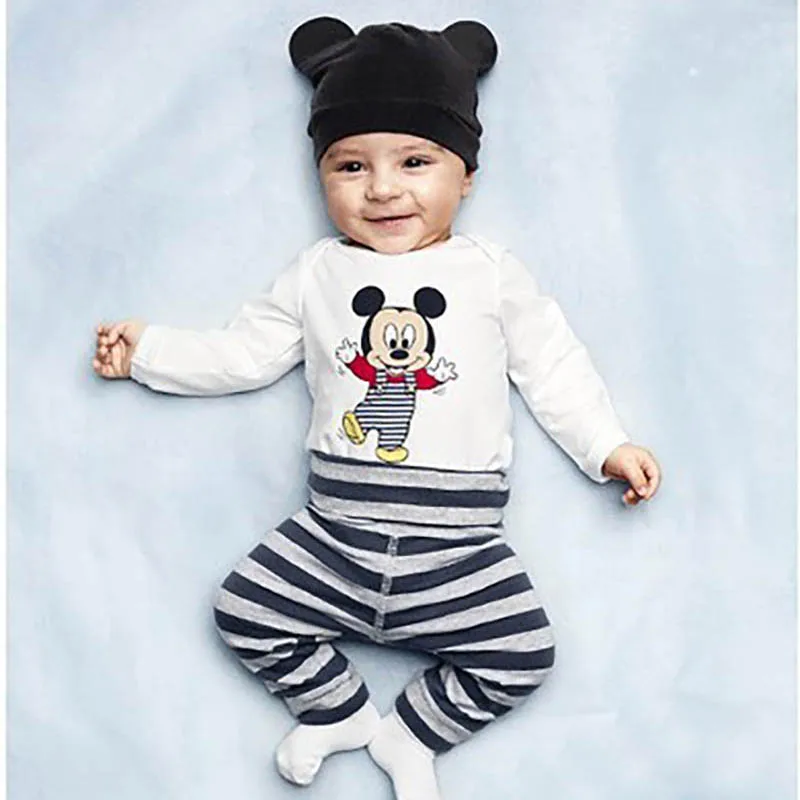 Одежда для малышей с изображением Микки и треугольника штаны хлопковая одежда