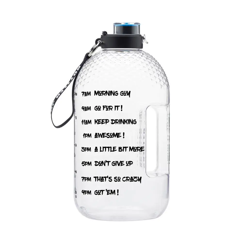 

3.78L 128oz Gallon Water Bottle With Lid Clear Plastic Drinking Bottles GYM Tool BPA Free Sports Cup Portable Phone Stand Jug