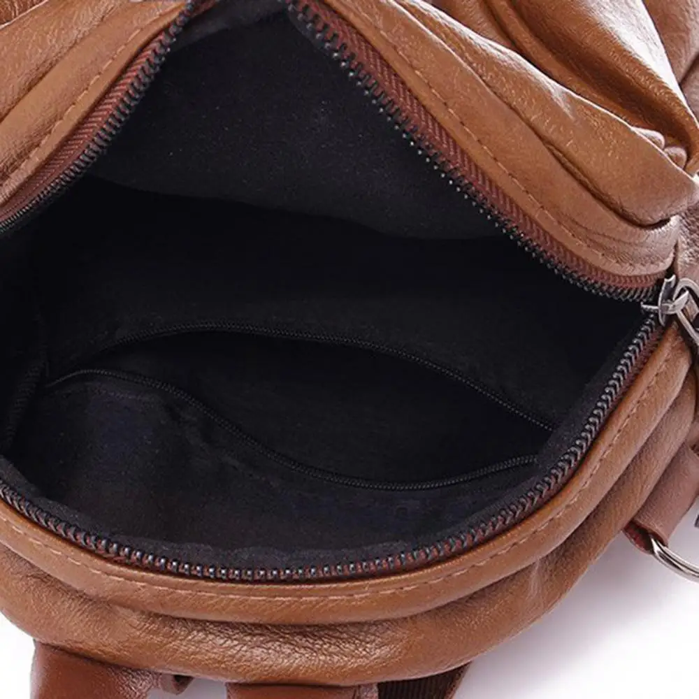 

Faux Leather Backpack Women Luxury Travel Bag Pack Bagpack Zipper Closure Small School Bags for Women Small Travel Backpacks