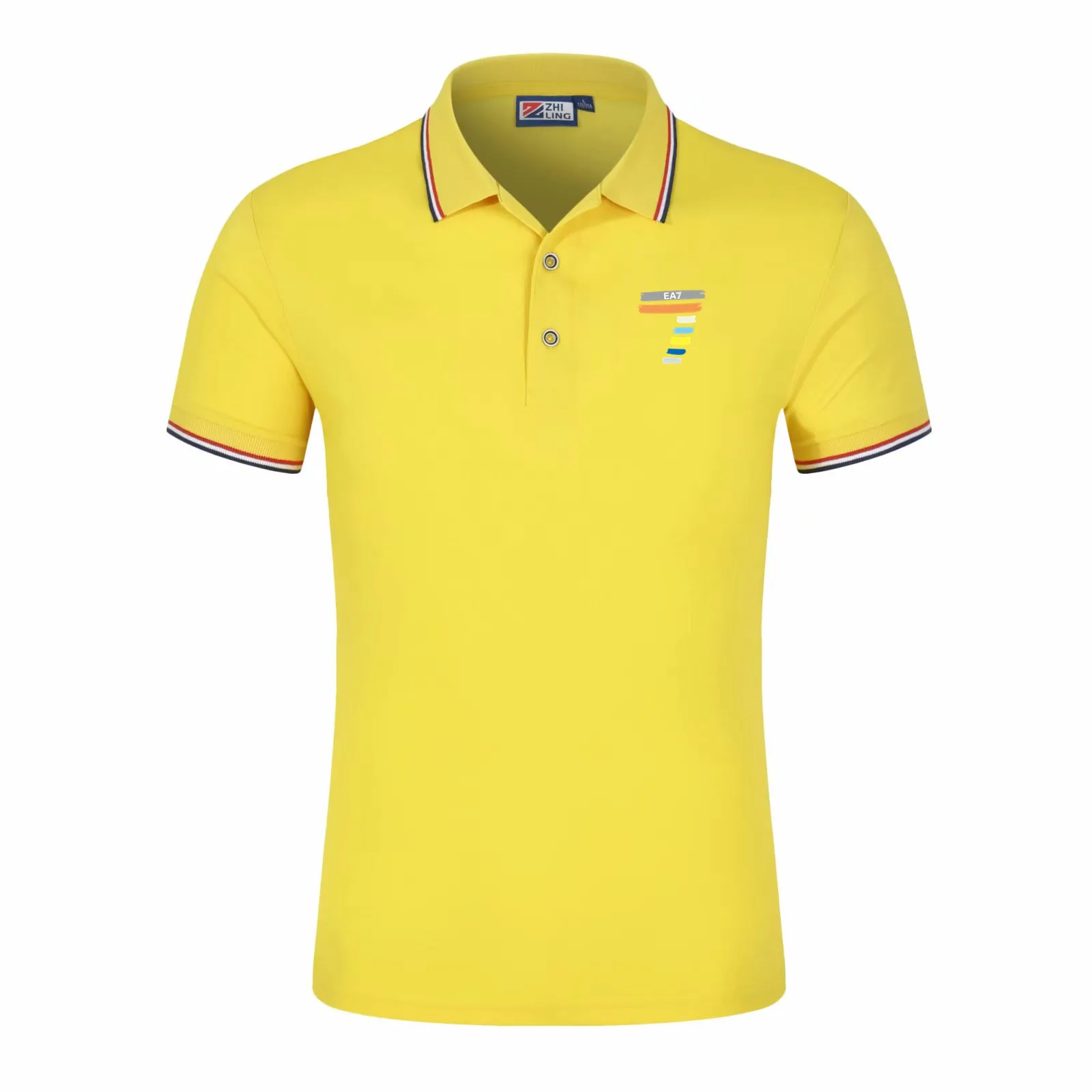 

2021 new summer fashion trend version short-sleeved polo shirt men's fashion lapel polo undershirt casual slim breathable shirt