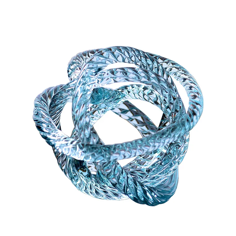Light blue Ручная выдувная художественная стеклянная статуэтки балерины твист домашний Декор Современный орнамент подарок стеклянные поделки комната офис украшение кристалл - Цвет: Light blue