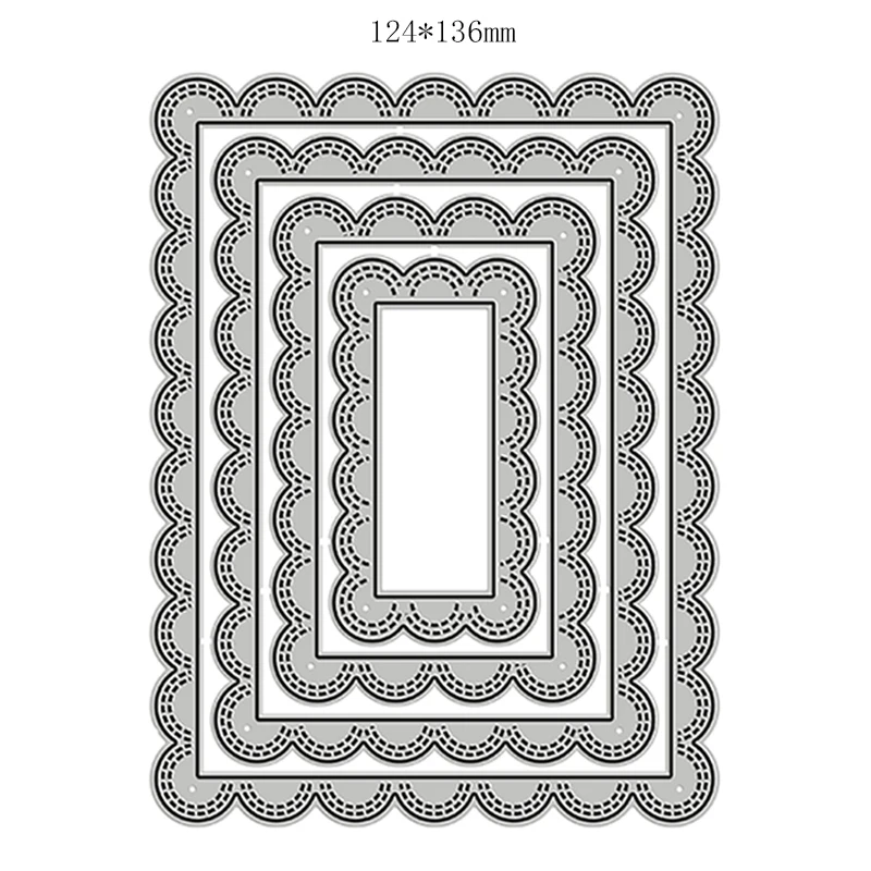 

New Nesting Stitched Scalloped Rectangle 2020 Metal Cutting Dies for Scrapbooking and Card Making Decor Embossing Craft No Stamp