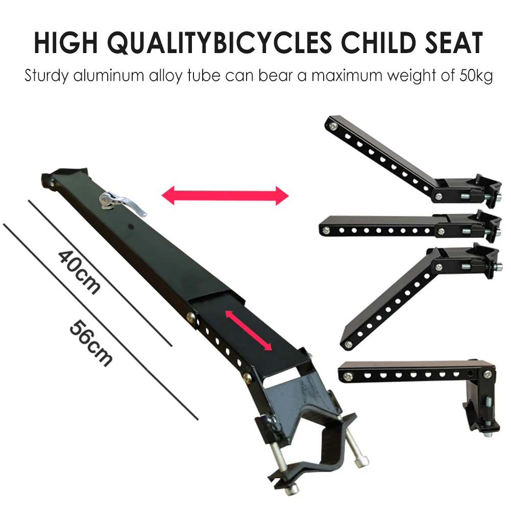

Child Ajustable Bike Safety Seat Bicycle Front Mount Baby Carrier Seat with Handrail for Kids Children