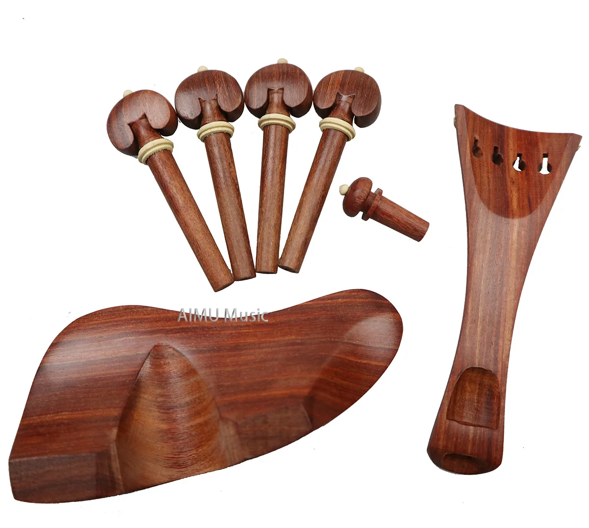 New Shape Violin Parts Accessories Fittings 4/4 Size Pegs Chinrest Tailpiece Endpin Rosewood Brown Color enlarge