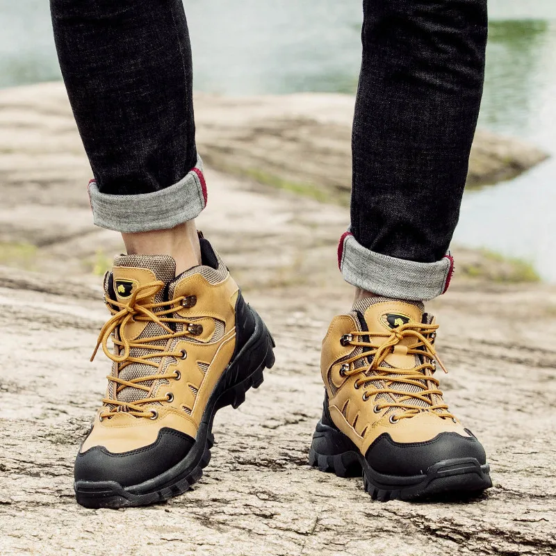 Plus Size 47 Tactical Boots Men Mountain Hiking Shoes Waterproof Outdoor Sports Sneakers Male Wearable Anti-skid Hunting Boots