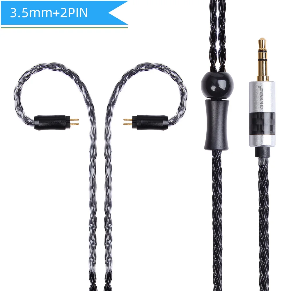black 3.5mm 2pin FDBRO 16 ядер 2,5/3,5/4,4 мм с серебряным покрытием наушников обновления аудио провода наушники MMCX IE80 IM 2Pin 0,78 мм A2DC кабель SE425 SE535 - Цвет: black 3.5mm 2pin
