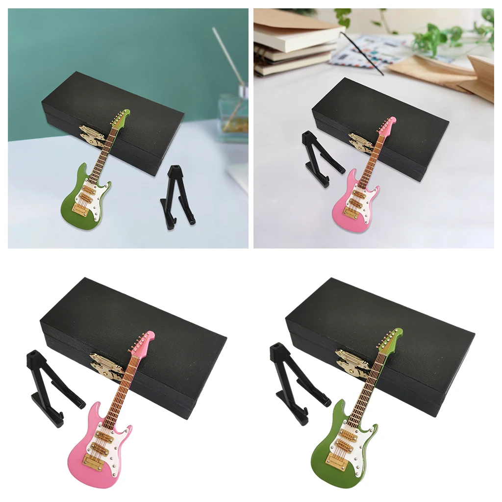 Миниатюрная деревянная электрическая гитара 10 см модель украшения декоративная