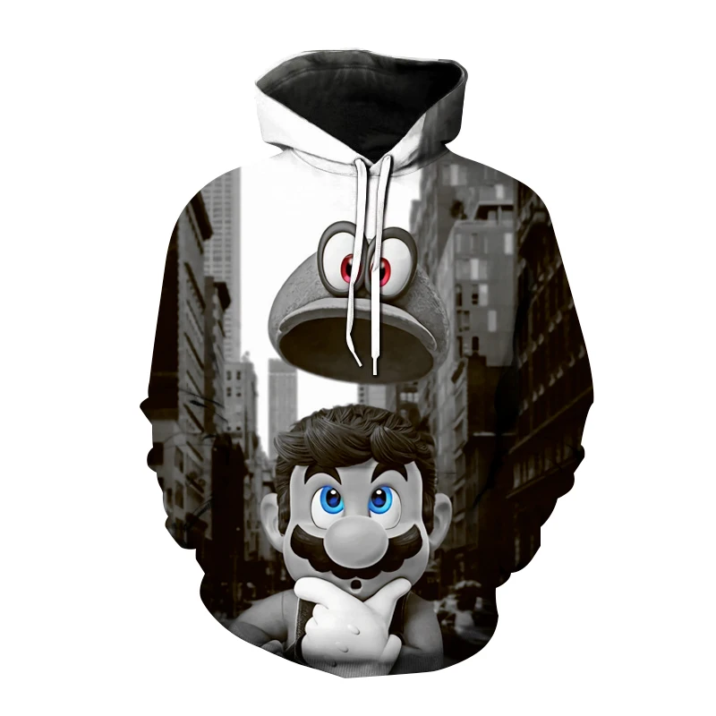 

Spring and autumn 3d men's sweater funny Mario hoodie small size boy girl cute pullover hoodie