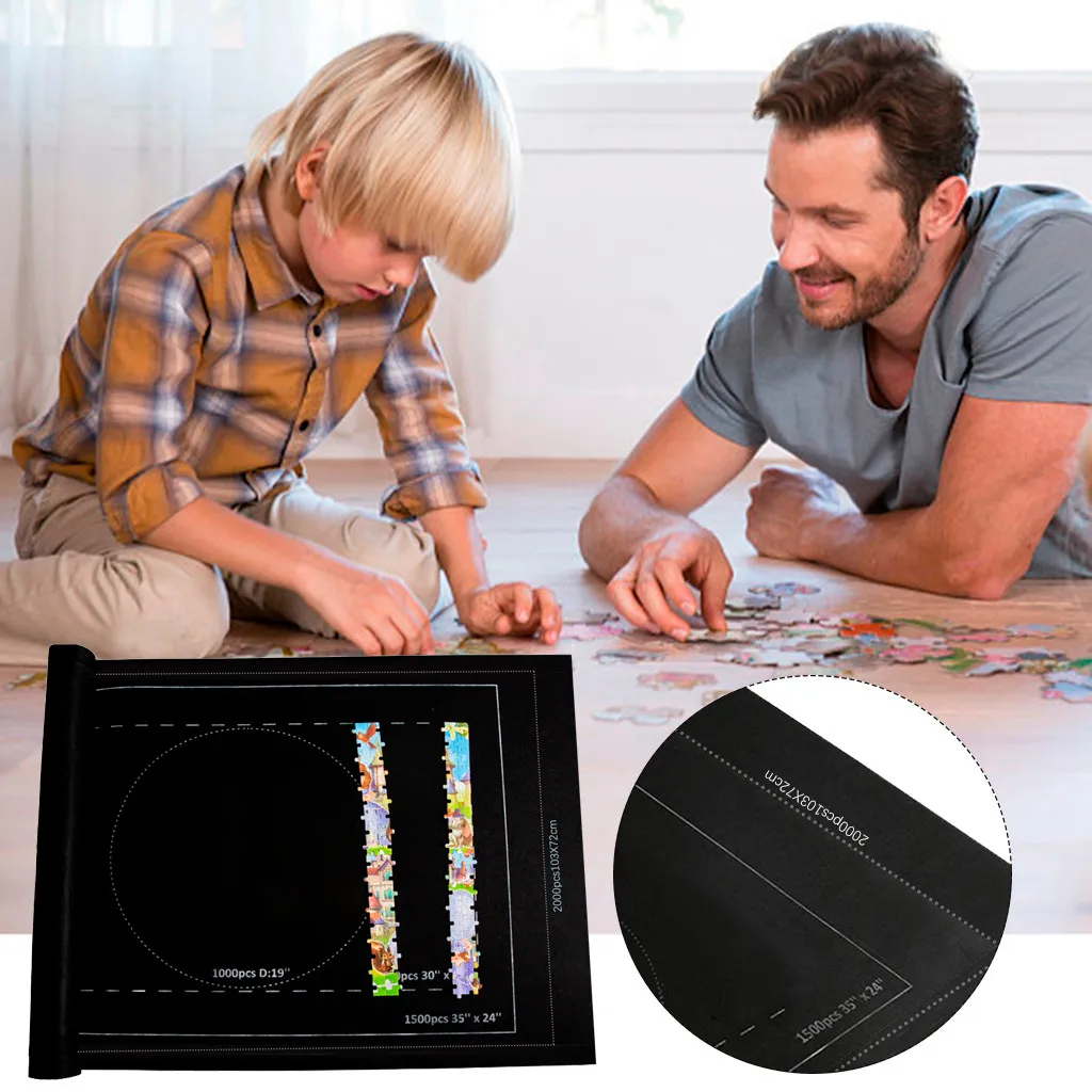 Коврик для хранения в рулоне головоломки до 2000 штук со шнурком сумка