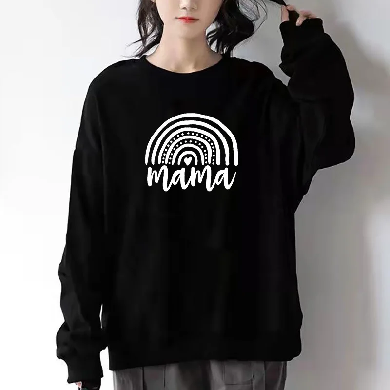 

Winter Women Men Casual Rainbow Sweatshirts Harajuku Printed Men Oversized Hoodies 2021 Korean Women Casual Loose Pullovers