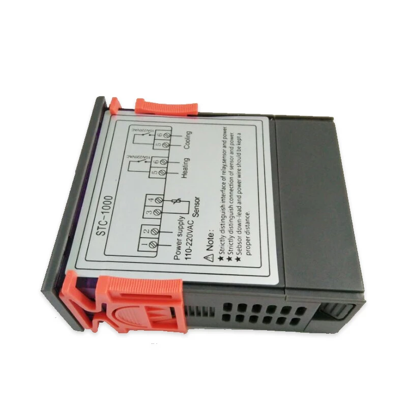 

STC-1000 10A AC/DC Two Relay Output Digital Temperature Controller Thermostat -50~99C 12V 24V 110V 220V 1m Sensor for Incubator