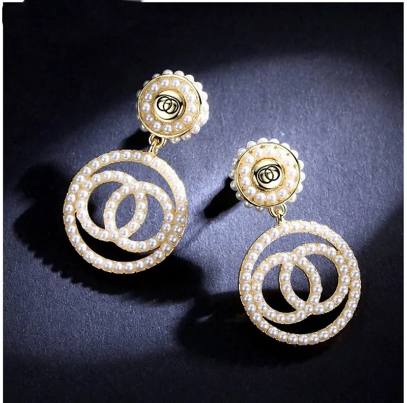 

Luxury Long Chain Letter G Hanging Earrings for Women Crystal Big Dangle Earring Wedding Jewelry Statement Pendientes Gift 2021