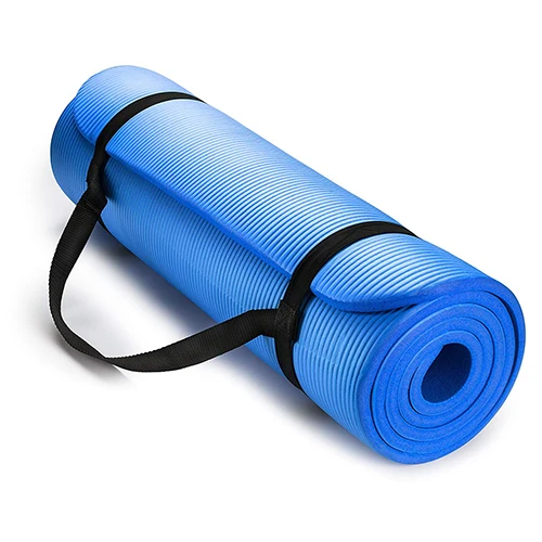 Blue 181x61x10 мм супер Коврик для йоги нескользящий текстурированный поверхностный Коврик для йоги nbr материал спортивная защита для пилатеса йоги Универсальный с ремешком - Цвет: Blue