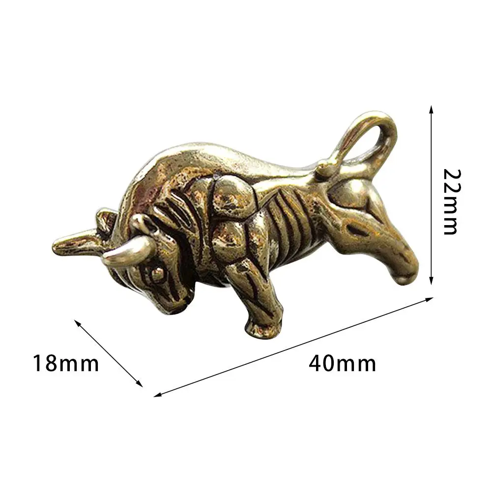 Мини Портативный ретро латунный настенный уличный бык искусственное украшение
