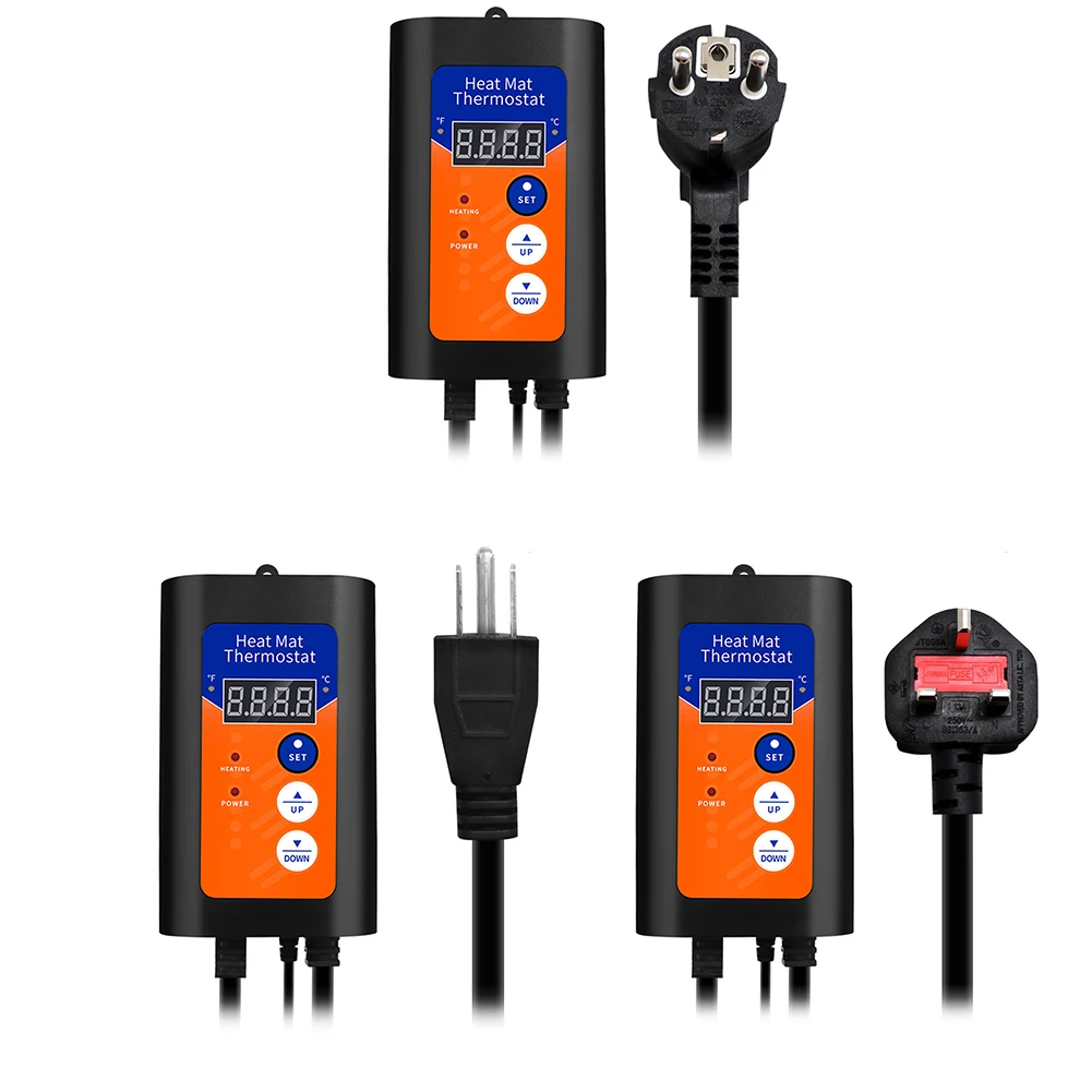 

Temperature Controller for Reptiles Amphibians Germination Reptiles 1000W Heat Mat Thermostat 8.3A Brewing Pet Supplies