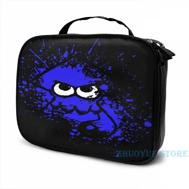 Splatoon черный кальмар с пустым глаза на синем брызги маска USB заряд рюкзак школьные