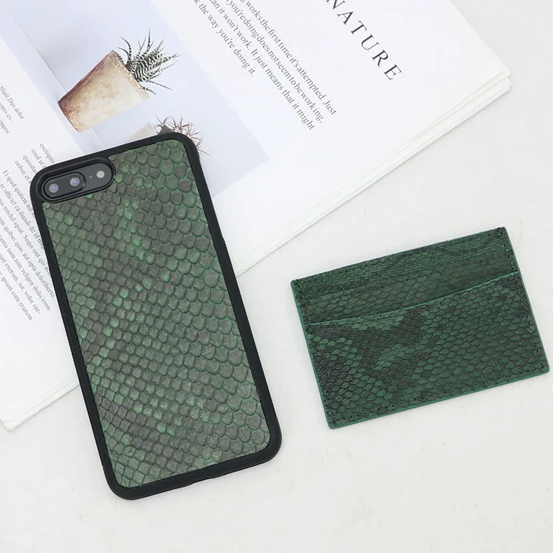 Новое поступление Роскошный кожаный чехол для кредитных карт из змеиной кожи питона мужчин и женщин с 4