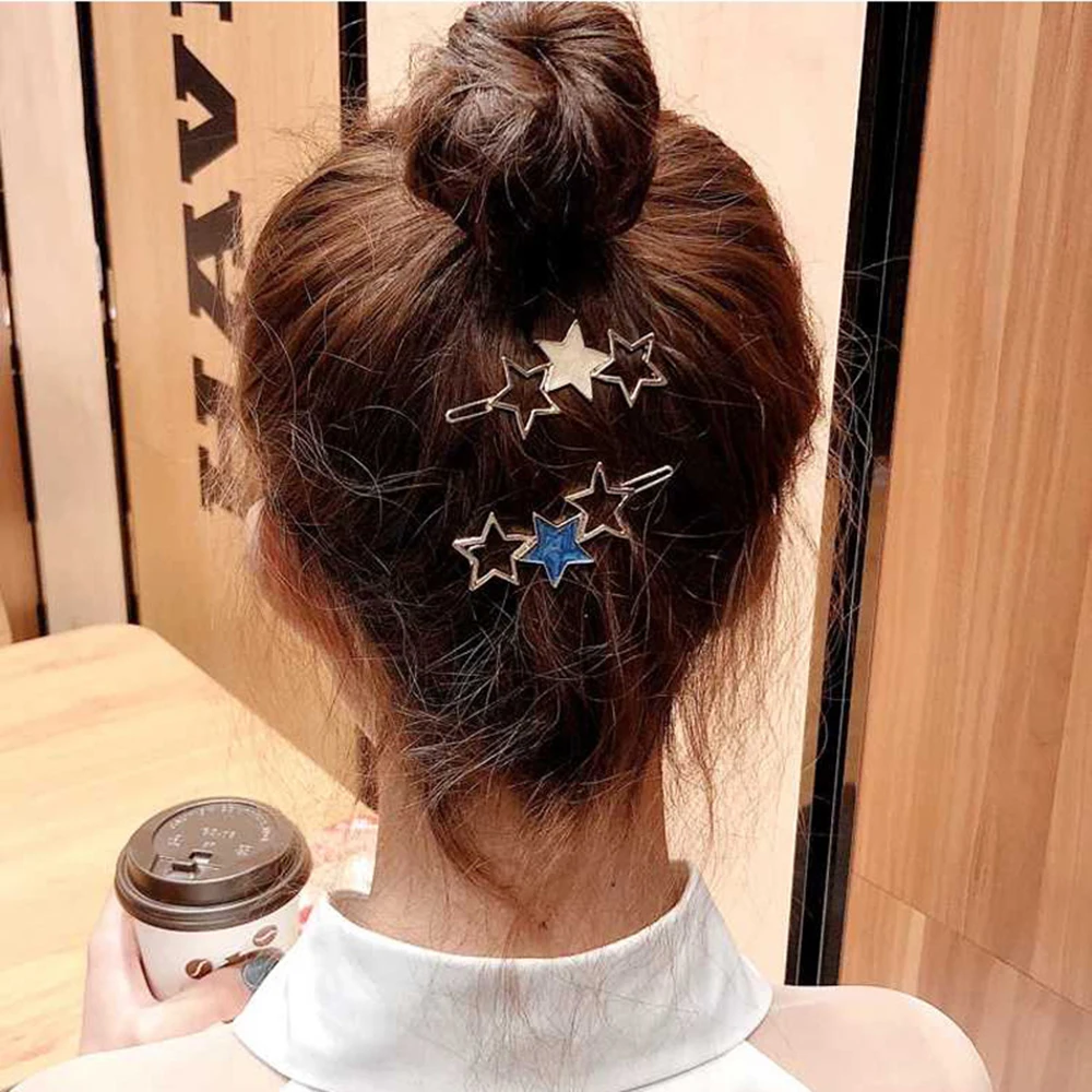 1 шт. новинка модная женская заколка в виде звезды с круглым боковым зажимом милая