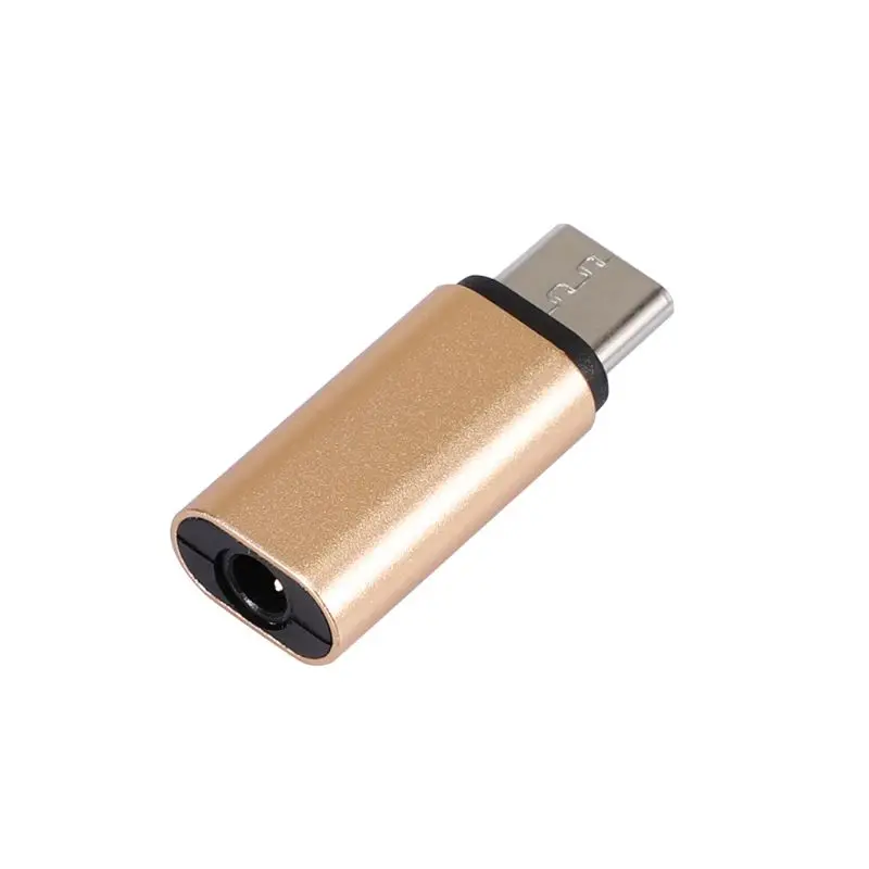 Мини Портативный алюминиевый сплав USB C type C до 3,5 мм AUX адаптер с аудиоразъемом стереогарнитура конвертер для смартфонов - Цвет: Золотой