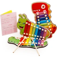 animal cartoon eight tone piano toys kid wooden toys hand percussion parent child interaction children cognition xylophone toys