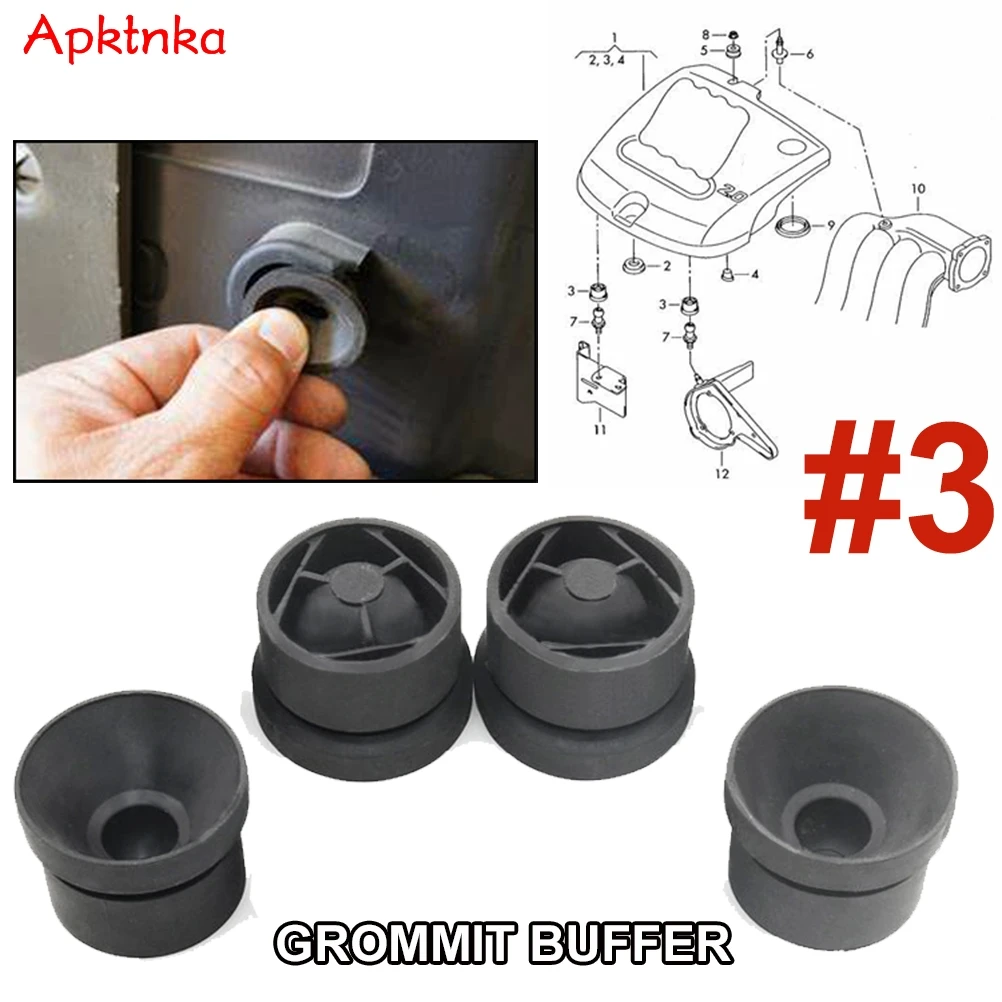 Apktnka 4Pcs Engine Protective Board Rubber Cover Buffer Block For VW Seat Skoda Audi Bora Jetta Golf 4 MK4 Touran