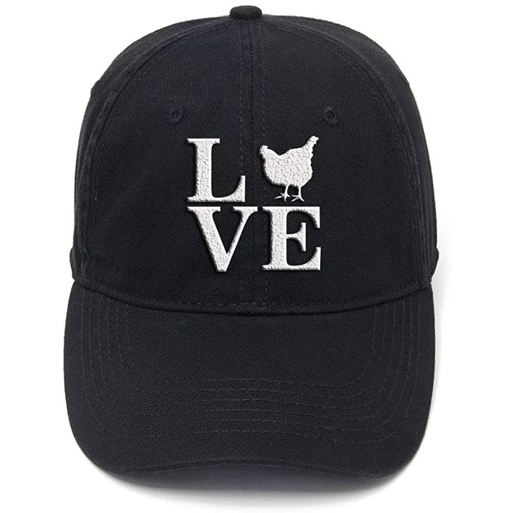 

Lyprerazy Men Women Unisex Hip Hop Cool Flock Printing Barnyard Farm Animal Love Chickens Washed Cotton Adjustable Baseball Cap