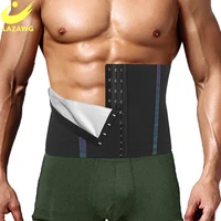lazawg mens sauna sweat waist trainer body shaper corset belly cinchers trimmer sports fitness wrap slimming strap fat burner