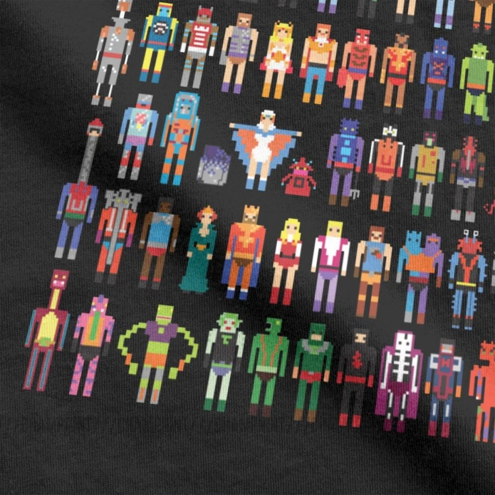 Винтажная 8-битная футболка с рисунком Вселенная Мужская хлопковая круглым