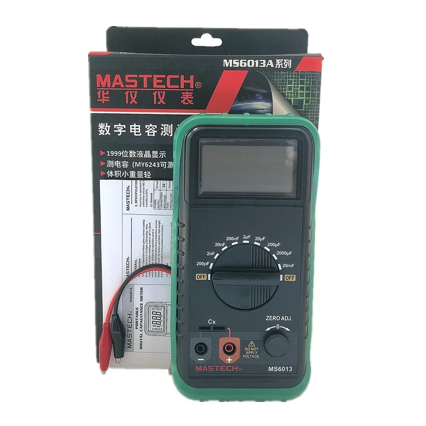 MASTECH MS6013 1999 отсчетов портативный 3 1/2 цифровой измеритель емкости конденсатор 200