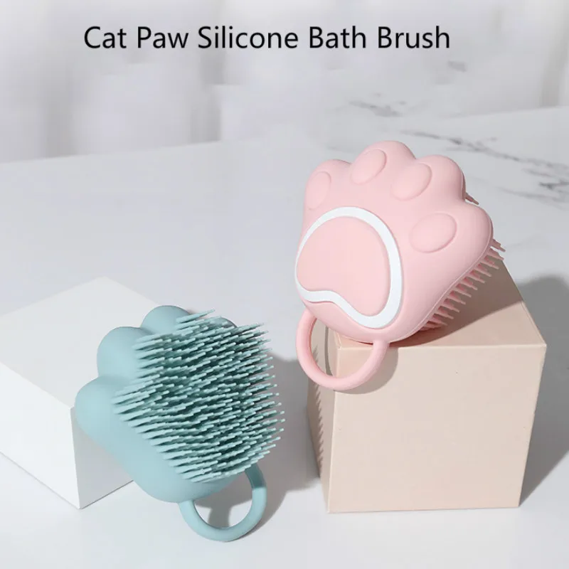 

Cartoon Cat Paw Baby Shower Brush Fast Foaming Silicone Scrubbing Artifact Full Body Massage Spa Brush Bathroom Accessory