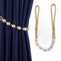 1pc pearl curtain tieback bling pearl bandage accessories curtains holder buckle tie rope home decorative