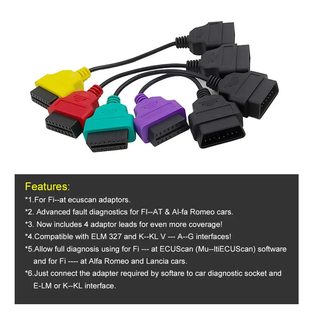 Кабель для сканирования и адаптер Multiecuscan Obd2 коннектор диагностический кабель Fiat