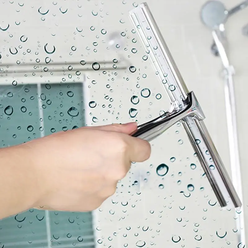 

Wiper with Suction Hook Shower Glass Door Squeegee Stainless Steel Glass Window Squeegee for Bathroom/Kitchen/Car Wiper Suction