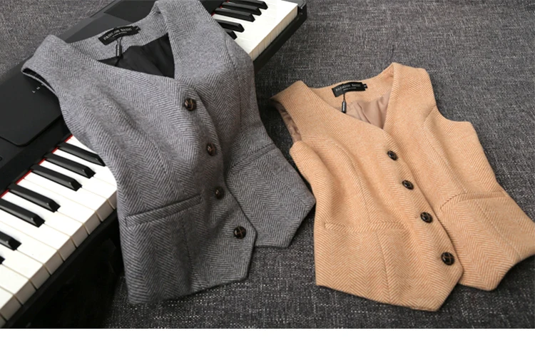 plus size 4XL! autumn winter warm retro woolen vest women v-neck thick top jacket | Женская одежда