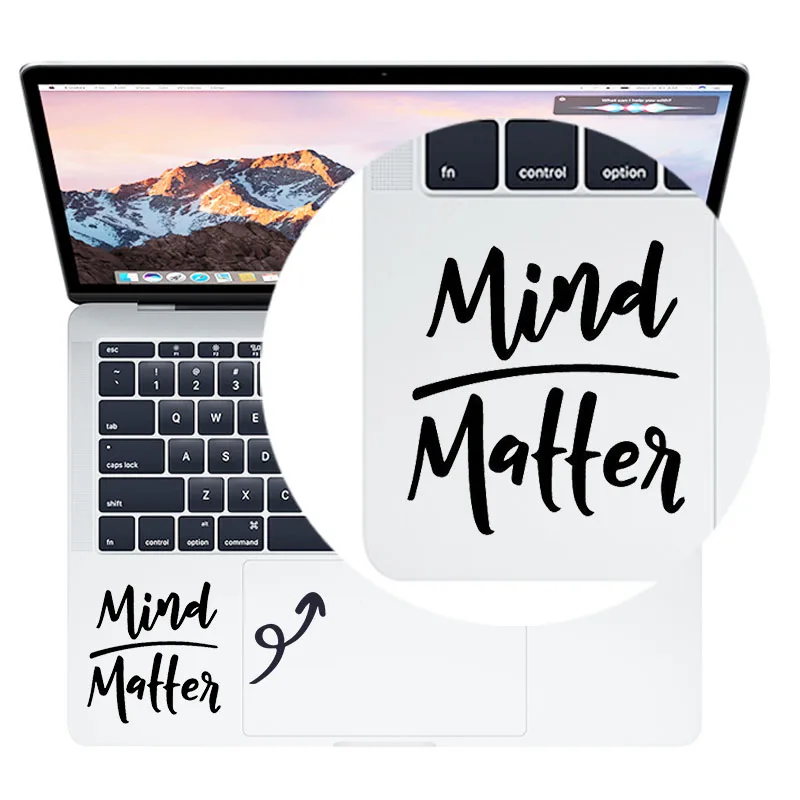

Mind Matter Motto Vinyl Trackpad Laptop Sticker for Macbook Pro 13 inch Air Retina 11 12 15 16" Mac Book Skin 14" Notebook Decal