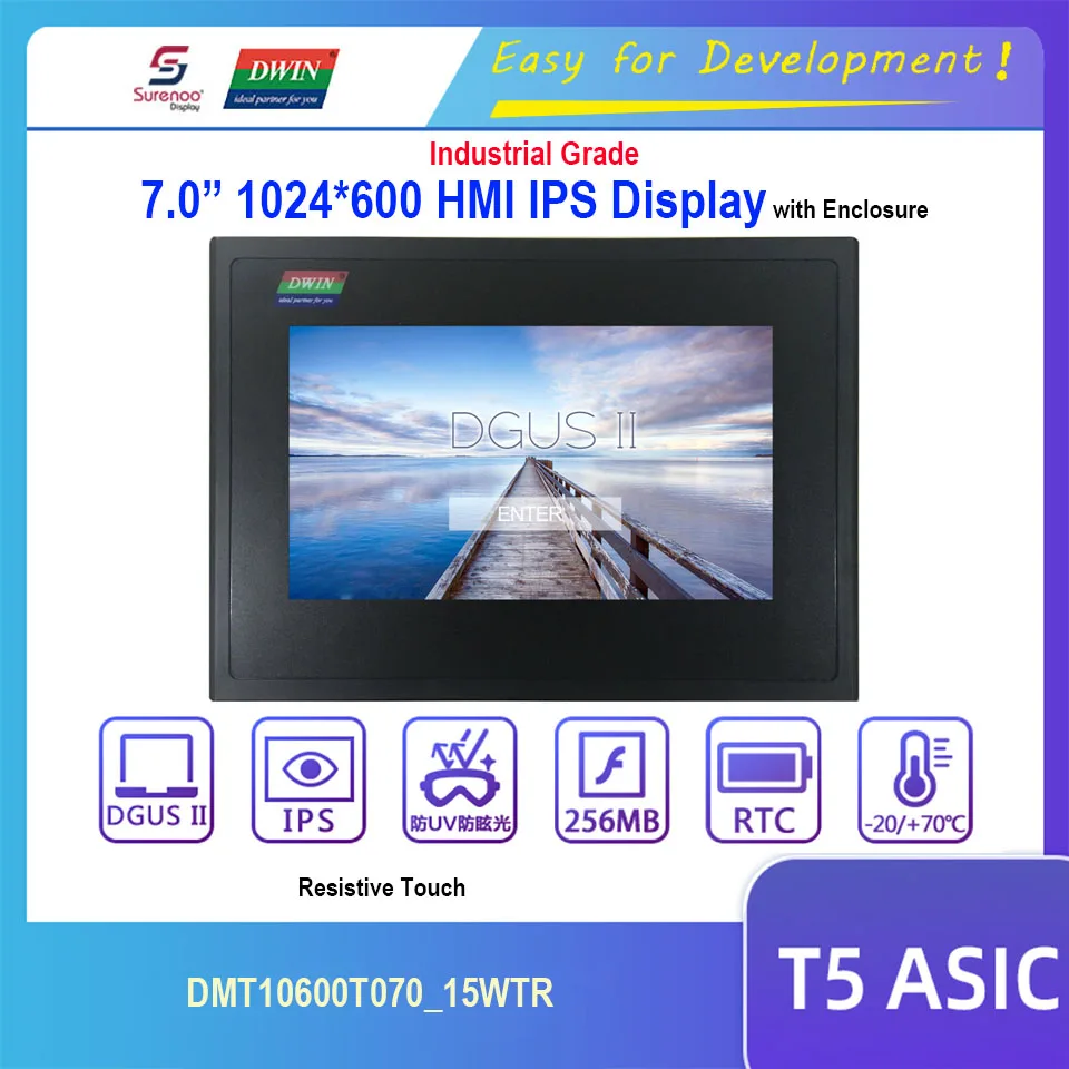 Dwin T5 дисплей HMI 7 0 дюйма 1024X600 dmt10600t070 _ 15wtr RS232 RS485 IPS ЖК-модуль экран с резистивной