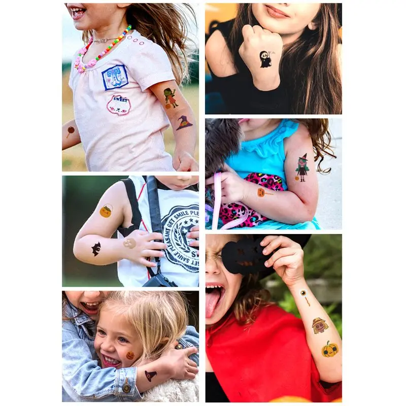 Временные татуировки на Хэллоуин для женщин и мужчин 11 шт. водонепроницаемые