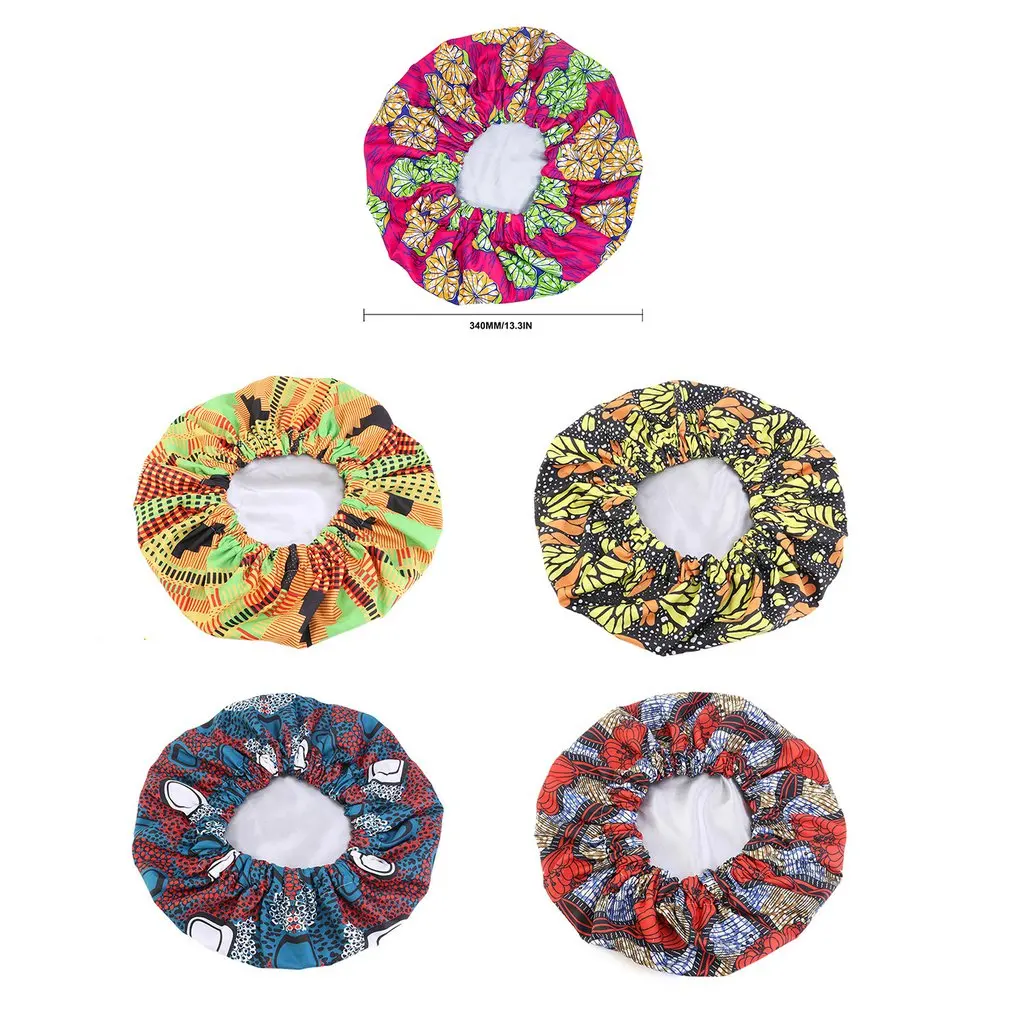 

Stretch Print Elastic Shower Cap Waterproof Shower Cap Reusable Exquisite Fashionable Bright Printing