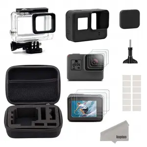 sport action camera accessories kit for gopro hero 7 6 5 black waterproof silicone case screen protector anti fog film go pro free global shipping