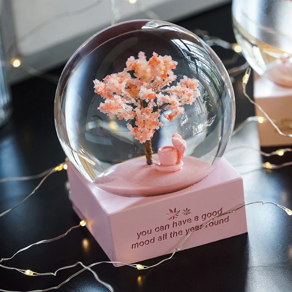 Музыкальная шкатулка в виде хрустального шара Ins снежный шар Стекло Творческий