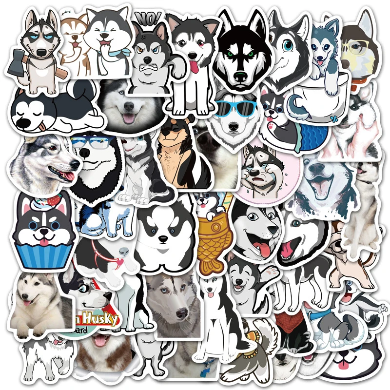 

10/30/50Pcs/Set Cute Dog Husky Animal Stickers Decoration DIY Scrapbooking Sticker Stationery Kawaii Diary Label Sticker